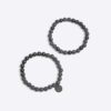 2 Pack Black Beaded Bracelets