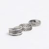 3 Pack Black Chain Woven Rings