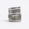 3 Pack Black Chain Woven Rings