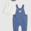 Baby Boys Blue Bear Dungarees
