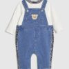 Baby Boys Blue Bear Dungarees