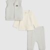 Baby Boys Blue Quilted 3 Piece Gilet Set
