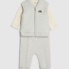 Baby Boys Blue Quilted 3 Piece Gilet Set