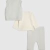 Baby Boys Blue Quilted 3 Piece Gilet Set
