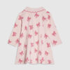 Baby Girls Pink Bow Print Ribbed Dress