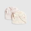 Baby Girls Pink Floral Bow Turban Pack Of 2