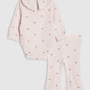 Baby Girls Pink Heart Bodysuit Set