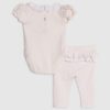 Baby Girls Pink Rosette Bodysuit Set