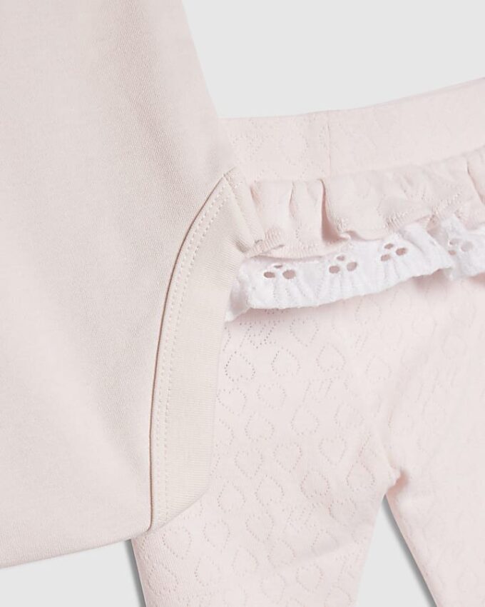 Baby Girls Pink Rosette Bodysuit Set
