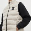 Beige Badged Puffer Gilet