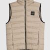 Beige Badged Puffer Gilet