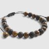 Beige Beaded Tigers Eye Pull Bracelet