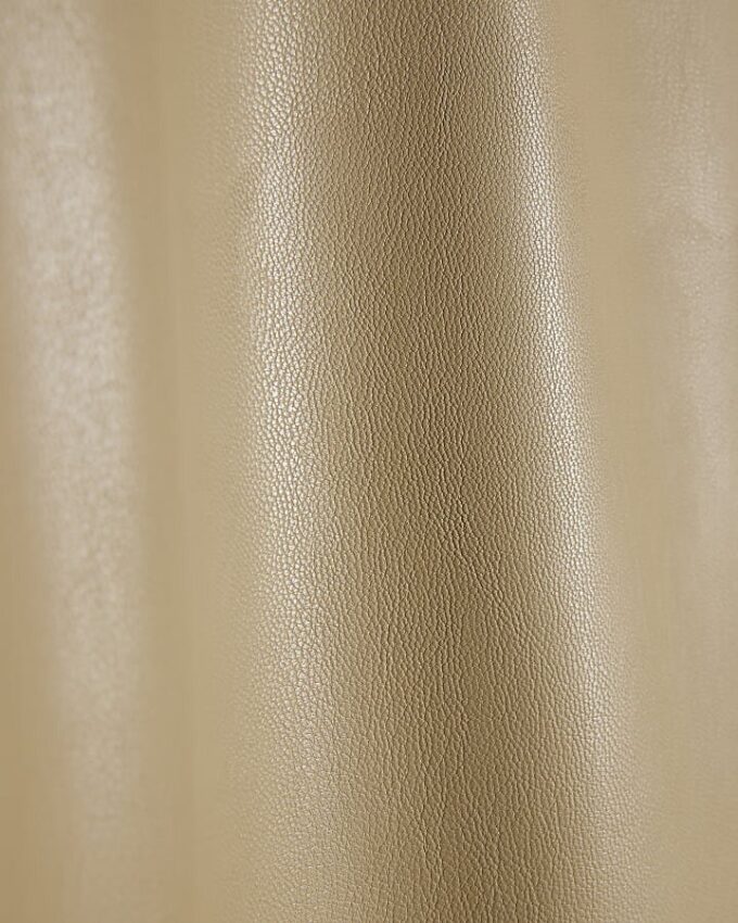 Beige Belted Faux Leather Straight Trousers