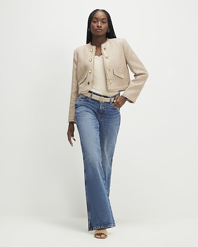 Beige Boucle Trophy Jacket