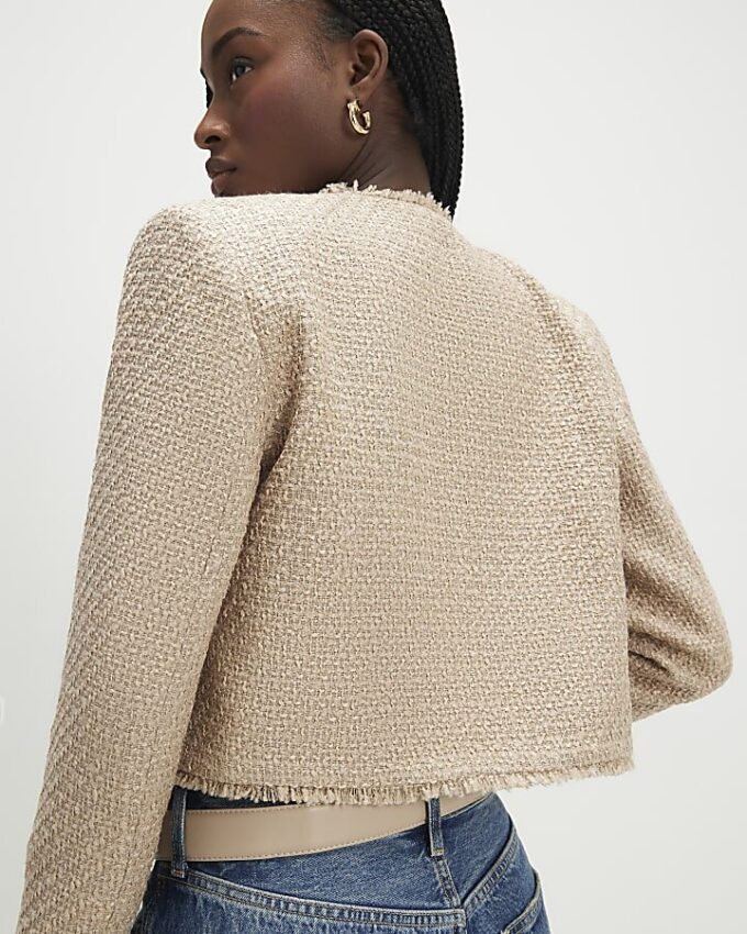 Beige Boucle Trophy Jacket