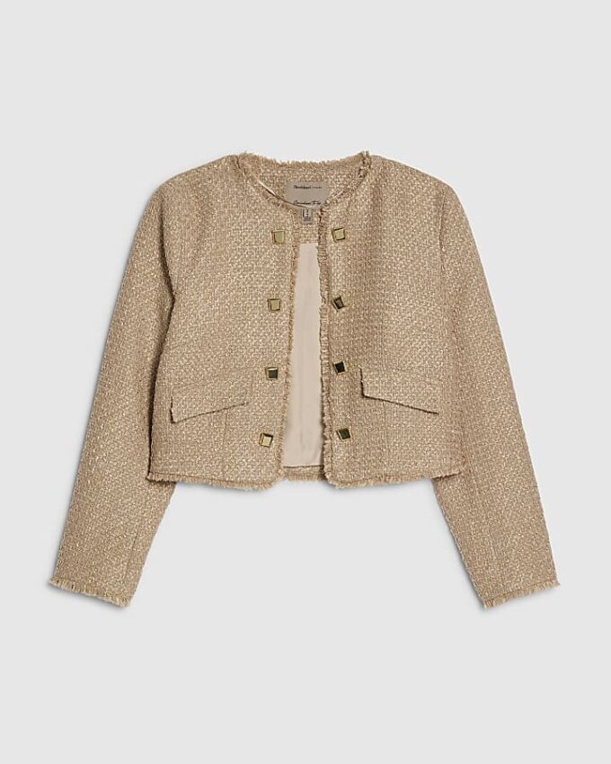Beige Boucle Trophy Jacket