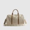 Beige Buckled Monogram Barrell Bag