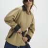 Beige Cocoon Sleeve Short Trench Coat