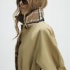 Beige Cocoon Sleeve Short Trench Coat