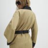 Beige Cocoon Sleeve Short Trench Coat