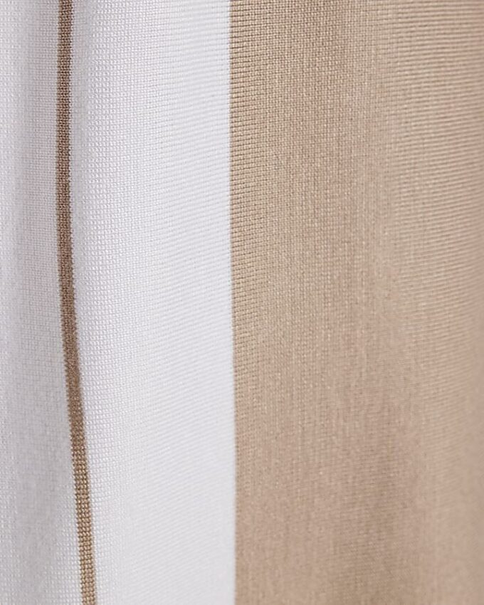 Beige Colour Blocked Stripe Polo Shirt