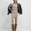Beige Corset Detail Jumper Dress
