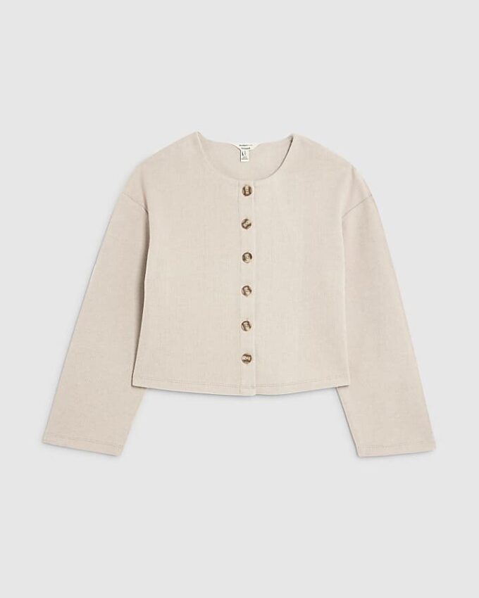 Beige Cosy Button Through Cardigan
