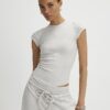 Beige Cosy Cap Sleeve T-Shirt