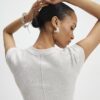 Beige Cosy Cap Sleeve T-Shirt