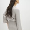 Beige Cosy Long Sleeve Bubble Hem Ribbed Top