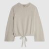 Beige Cosy Long Sleeve Bubble Hem Ribbed Top