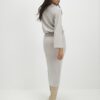 Beige Cosy Ribbed Midi Skirt