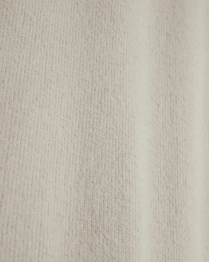 Beige Cosy Ribbed Midi Skirt