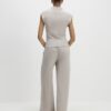 Beige Cosy Wide Leg Trousers