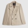 Beige Double Breasted Peacoat