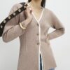 Beige Double Layer Cardigan