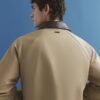 Beige Faux Leather Collared Harrington Jacket