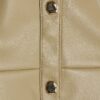 Beige Faux Leather Midi Shirt Dress