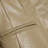 Beige Faux Leather Sculpted Blazer