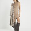 Beige Faux Suede Shift Dress
