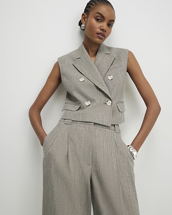 Beige Flecked Waistcoat