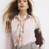 Beige Geometric Floral Neck Scarf