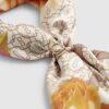 Beige Geometric Floral Neck Scarf