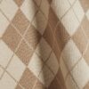 Beige Knitted Argyle Long Sleeve Top