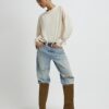 Beige Knitted Crew Neck Jumper