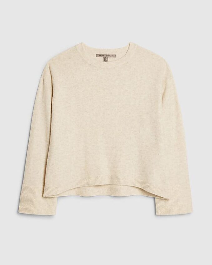 Beige Knitted Crew Neck Jumper