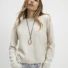 Beige Knitted Hybrid Lace Top
