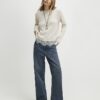 Beige Knitted Hybrid Lace Top