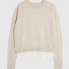 Beige Knitted Hybrid Lace Top