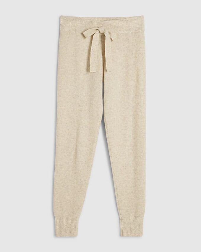 Beige Knitted Joggers